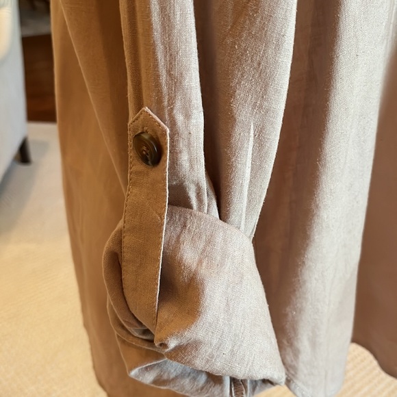 Velvet Heart tan linen button up blouse - Picture 8 of 15